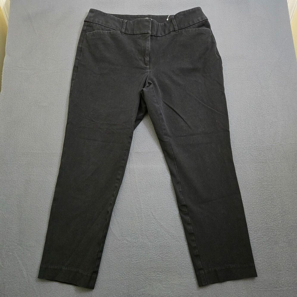 LOFT Outlet Women 10 Black Mid Rise Curvy Skinny Ankle Pants